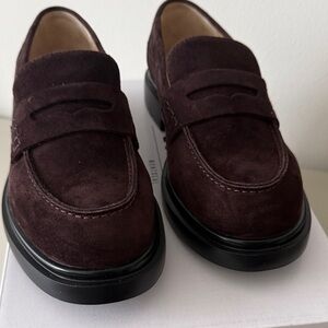 L'INTERVALLE Dark Brown Suede Loafers